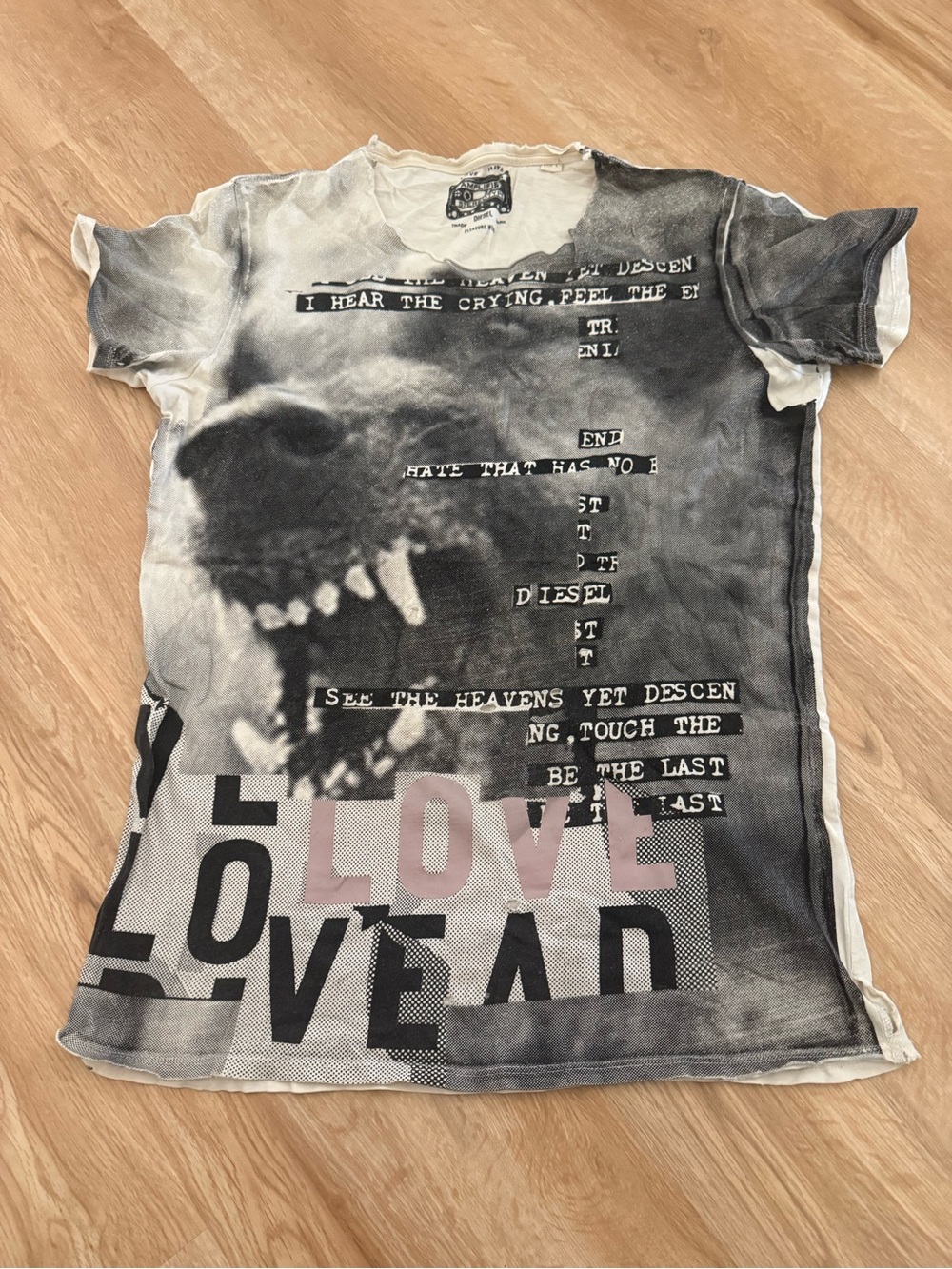 Diesel Men’s Short Sleeve Graphic Tee - Black & White